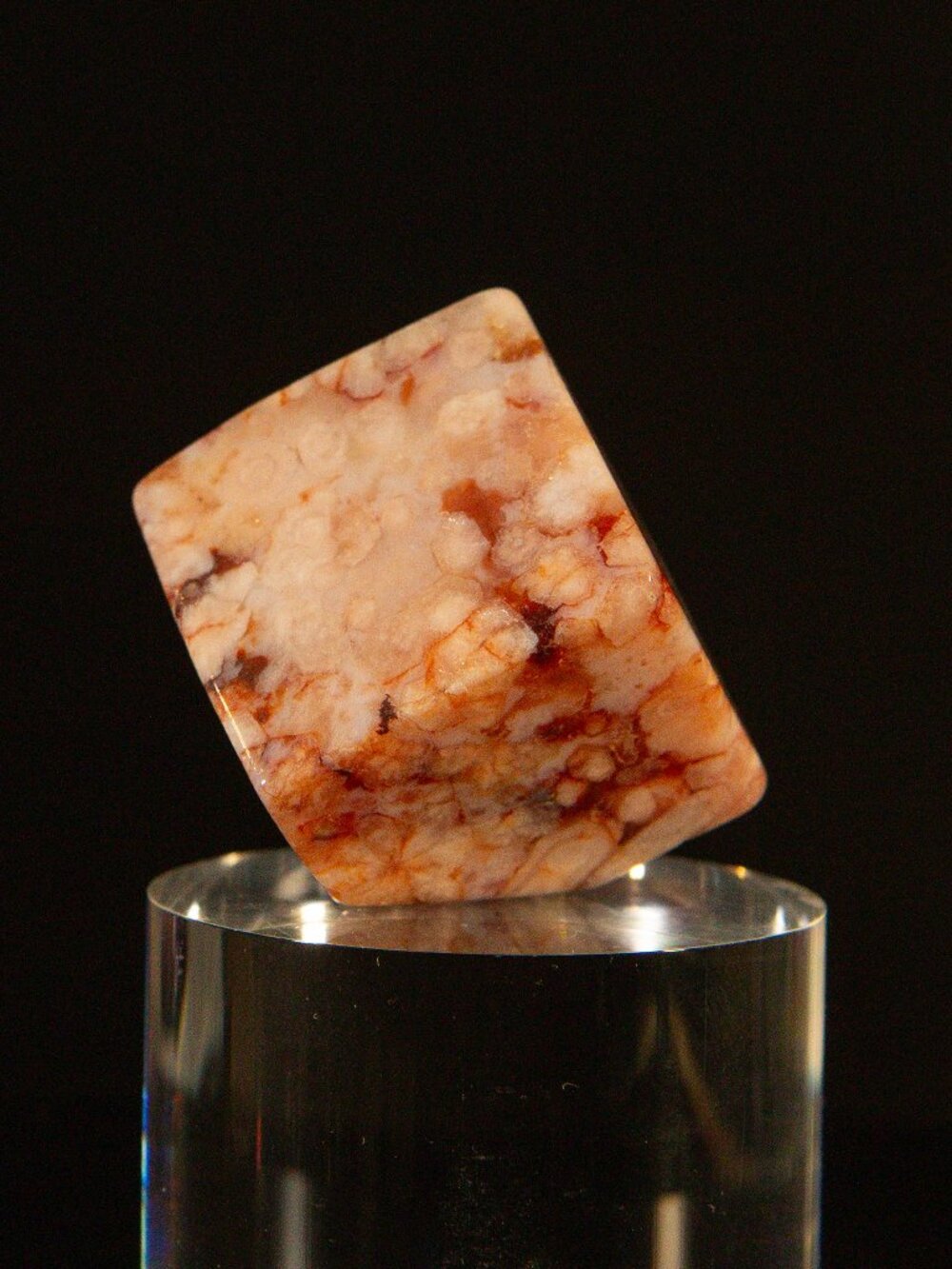 Flower Agate Self Standing Polished Crystal Freeform Cube